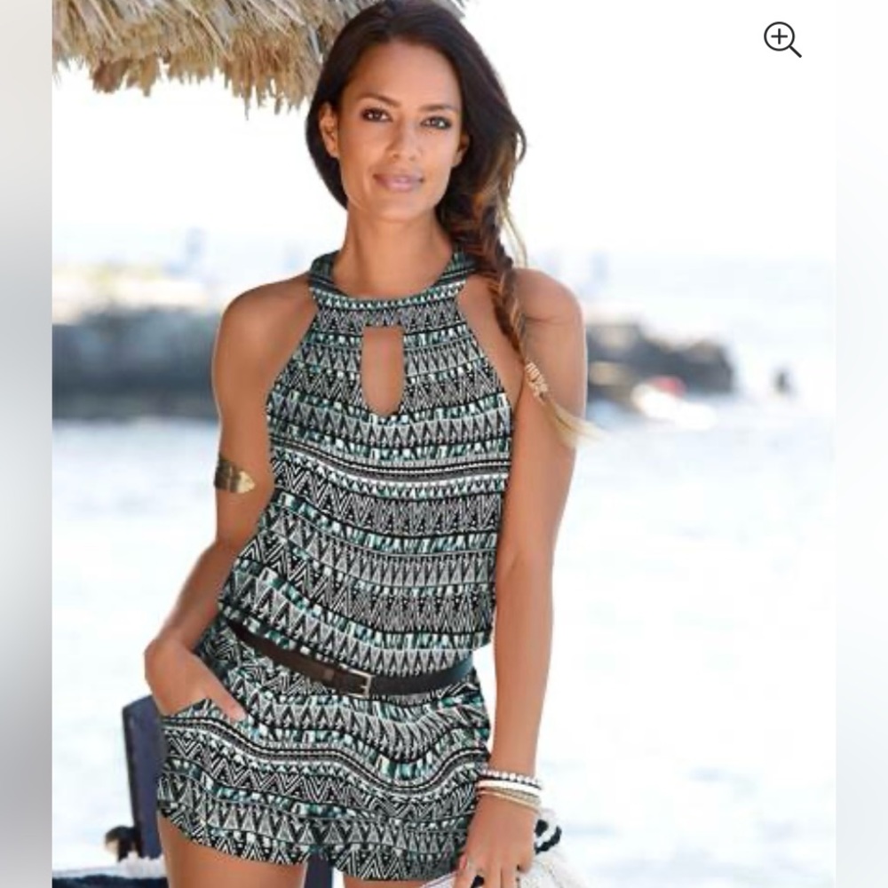 Print keyhole romper